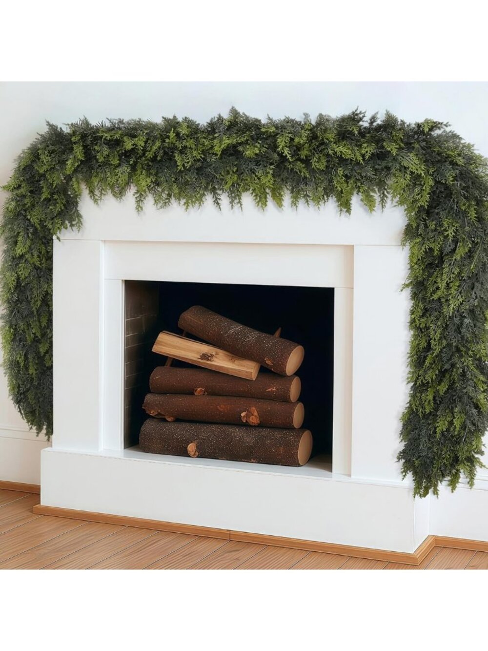 2 Pack 9FT Realistic Cedar Christmas Garland - Festive Holiday Decor